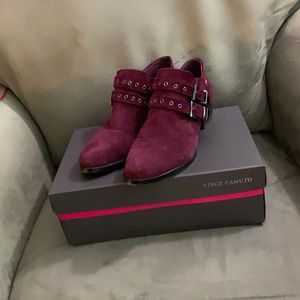 Beautiful plum suede ankle boots